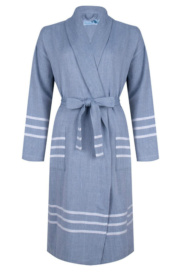 veel plezier weerstand bieden Op de loer liggen Hamam sauna badjas voor dames en heren - licht en dun - grijs, blauw –  ZusenZomer
